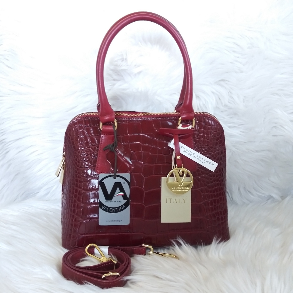 NWT VALENTINA SATCHEL HANDBAG ITALIAN LEATHER